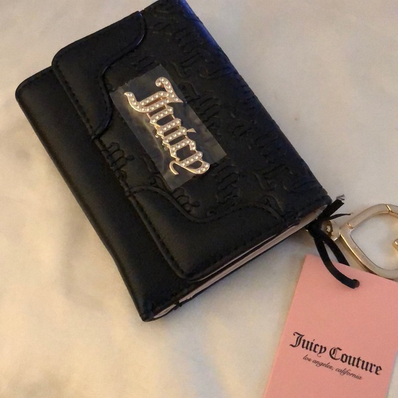 Juicy Couture Liquorice Heartless Double Sided Trifold Wallet CZ Juicy Logo NWT - Picture 11 of 16